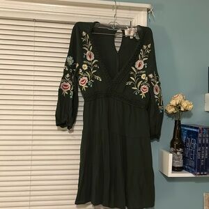 Green flowered dress